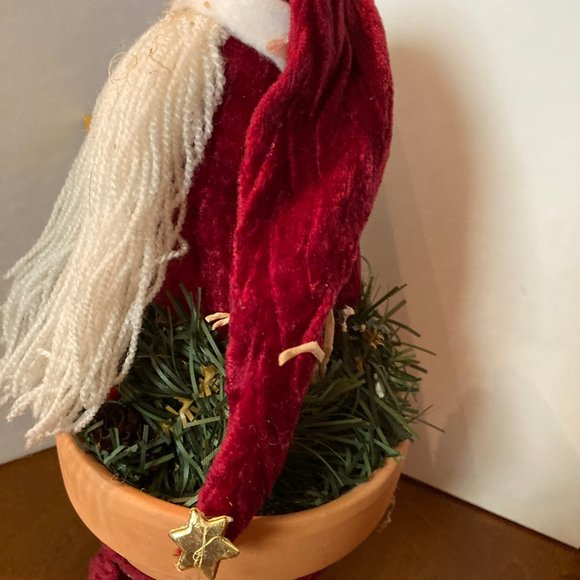 SANTA POTTED WITH TREE SAYS ON IT STAR HO HO  NEW - Picture 3 of 4